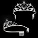 Exacoo Pack of 2 Rhinestone Tiara Crown Headband Comb Pin Set - Wedding Bridal Birthday Tiaras - Buy Online on GoSupps.com