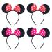 EUPSIIU 4 Pieces Mouse Ears Headband Red Bow Headbands And Pink Bow Headbands Cosplay Party Headband for Adults and Kids Fancy Dress Costume Head Band for Daily Wear Party Festivals Multi