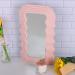 Wave Pattern Makeup Mirror with Lights - 16 Colors, Portable Cosmetic Desktop Mirror for Living Room, Bedroom, and Home Decor - Women's Gift (Pink) - Buy Online on GoSupps.com