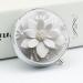 Buy Round Pill Box with White Flower Print - 3 Compartment Decorative Metal Pill Organizer - Portable Pocket Pill Case - Perfect for Travel - Style-38 - Buy Online on GoSupps.com