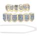 Syrisora Teeth Set Bling Teeth Accessory Decoration for Halloween Party Hip Hop Show (Upper 12 Lower 8 Inlaid Blue Diamond Set) - Buy Online on GoSupps.com