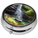 Waterfall Views Round Pill Box - 3 Compartment Portable Organizer for Purse & Pocket | Travel-Friendly Pill Storage - Buy Online on GoSupps.com