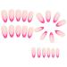 Hot Pink French Tip Press On Nails - Short Almond Glossy Acrylic False Nails | 24 Pcs Reusable Stick On Nails for Women & Girls - Buy Online on GoSupps.com