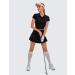 CRZ YOGA Women's Workout Polo Shirt Crop Top - X-Small, Black | Athletic Sports Tee for Golf, Tennis & More - Buy Online on GoSupps.com