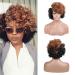 Black and yellow short curly hair afro curly wig short curly real hair wigs for women short short pixie cut curly wig 01