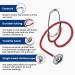 Dixie EMS Lightweight Single Head Stethoscope - Latex-Free for Doctors, Nurses, Students - Red - Buy Online on GoSupps.com