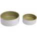 Petface Ceramic Dog Bowl 15cm Cream/Green - Durable Bone Shape Bowl for Dogs - Buy Online on GoSupps.com