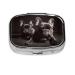 French Bulldog Printing 2 Compartment Small Pill Case Cute Small Pill Box Purse Pill Boxs Travel Pill Organizer for Pocket Purse and Travel Gifts