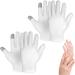 2 Pairs Moisturizing Gloves Touch Screen 100% Cotton Over Night Bedtime White Cosmetic Inspection Premium Quality Eczema for Dry Sensitive Irritated Skin Spa Therapy Secure