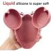 Qshare Toddler Plate BPA-Free Portable Suction Plate for Kids Dishwasher & Microwave Safe Silicone Placemat - 9x6x1.4 inch (Crab-mauve) - Buy Online on GoSupps.com