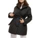 Women s Casual Diamond Quilted Jacket Coat Lightweight Lapel Belted Button Down Fall Winter Outerwear Pockets Black#7 Small