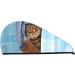 Microfiber Hair Drying Cap - Funny Cat Bath Towel Soft Absorbent Wrap for Curly & Thick Hair - Quick Dry Button Closure - Buy Online on GoSupps.com