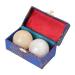 Lurrose gift 2 pieces in the box packaged balls baoding balls with bell play meditation balls Stone massage ball stone ball Stone ball different marbles yellow ball medium-age medium yellow