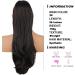 PORSMEER 26 Black Drawstring Ponytail Extension - Synthetic Hairpiece for Women/Girls, Natural Straight Wavy End, Daily Use/Party - Black-2 - Buy Online on GoSupps.com