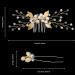 Bridal Wedding Hair Comb Set - Rhinestone Pearl Hair Pins with Vintage Flower Design - Buy Online on GoSupps.com