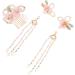 Beavorty 2 Sets comb flower tassel hairpins hanfu hair clip flower tassel clip flower tassel hair clip kimono hair barrettes hair clip hanfu headdress the flowers pair clip metal - Buy Online on GoSupps.com