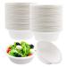 Pzhoais 100 PCS Disposable Paper Bowls Biodgradble Bowl 12 White Party Paper Bowls Natural Sugarcane Fibers Bowls