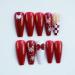 Justotry 24 Pcs Christmas Press on Nails - Long Red French Fake Nails with Bow Patterns | Cute Coffin Stick on Nails for Women | Acrylic Ballerina False Nails with Glue for Nail Art RBS - Buy Online on GoSupps.com