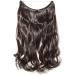 Wire in Hair Extensions No Clip in Curly Wavy Hairpieces Invisible Natural Hair Extension 20" - Dark Brown - Buy Online on GoSupps.com