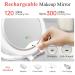 Rechargeable 10X/1X Double Sided Lighted Travel Makeup Mirror | Adjustable Color Lights | LED Vanity Tabletop Desk Mirror - Buy Online on GoSupps.com