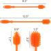 Silicone Bottle Cleaning Brush with Long Handle - 2 Pack Orange | Ideal for Baby Bottles, Hydro Flask, Sports Bottles, Vases and Glassware | 12.5 inch Water Bottle Cleaner for Smaller Diameter - Buy Online on GoSupps.com