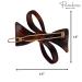Parcelona French Bow Tortoise Shell Brown Matte Finish Set of 2 Hair Clip Barrettes | Made in France - Buy Online on GoSupps.com