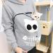 Cozy Women's Long Sleeve Cat & Dog Hoodie Sweater with Zippered Big Bag - Warm Gray Design for Pet Lovers - Buy Online on GoSupps.com