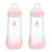 MAM Easy Start Anticolica baby bottle in a set of 2 with SkinSoftTM silicone teat 4+ months 320 ml pink
