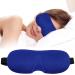 3D Contoured Luxury Blindfold Sleep Mask Eye Mask for Sleeping Light Blocking Eye Blinder with Adjustable Strap for Men & Women Soft & Comfortable Sleep Mask for Travel Shift Work Royal Blue