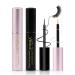 EMEDA False Eyelash Glue Super Strong Hold Clear Black Glue Professional Latex Free Eyelash Glue Waterproof Lash Glue Best Black White Strip Eyelash Adhesive Suitable for Sensitive Eyes Lash Adhesive 1pcs White Glue+1pcs B…