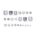 KKUUOO Square Silver Press On Toenails with Rhinestone Design - Short False Toenails for Women - Full Cover Glossy Acrylic Toenails - Summer Stick On Toenails (A11) - Buy Online on GoSupps.com