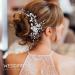 Unicra Bridal Wedding Hair Comb | Silver Rhinestone Leaf Headpiece for Women & Bridesmaids - Elegant Side Accessories - Buy Online on GoSupps.com