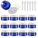 TIANZD 24 Pieces Empty 100ml Blue Plastic Cosmetic Jars with White Screw Lid 100g Small Pot for Cosmetic Travel Homemade Cream Gel Lip Balm Salve Storage Containers+ 6x Spatula Blue 100ml