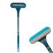 Window Tool | 2 in 1 Window Brush - Glass Cleaning Scraper Wet Dry Extendable Professional Window Squeegee Cleaning Tool Household Cartey Blue
