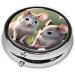 Portable Travel Pill Box - 3 Compartment Round Organizer | Mouse Design - Ideal for International Shipping - Buy Online on GoSupps.com