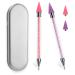 YINGJEE 2PCS Rhinestone Picker Pen With 2 Replaceable Wax Heads Dual-ended Nail Art Dotting Pen Acrylic Handle Manicure DIY Diamond Painting Tools(Pink Purple) 01