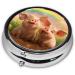 Buy Two Cute Little Pigs Portable Metal Pill Box - Round Mini with 3 Compartments - Ideal for Small Pills | Perfect Travel Accessory - Buy Online on GoSupps.com