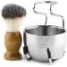 Anbbas Synthetic Badger Hair Shaving Brush Set with Stainless Steel Stand and Bowl - Buy Online on GoSupps.com