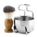 Anbbas 3in1 Vegan Synthetic Badger Shaving Brush Set for Men with Stainless Steel Stand and Bowl - Ideal for Wet Close Shave Beech - Buy Online on GoSupps.com