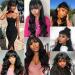18 Inch Body Wave Wig with Bangs - Brazilian Virgin Human Hair for Black Women | 150% Density None Lace Front Glueless Natural Color Hairstyle - Buy Online on GoSupps.com