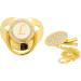 Hyuduo Golden Baby Pacifier - Personalized Curved Design Safe Materials 26 Letters Bling Newborn Essentials with Clips for 6-18 Months - Buy Online on GoSupps.com