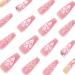 Justotry 24-Piece Diamante Coffin Nails Set - Snake & Pink Matte French Press-On Nails for Women - Ballerina Fake Fingernails - Buy Online on GoSupps.com