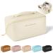 Aucuu Premium PU Large Capacity Cosmetic Travel Bag | Multifunctional Waterproof Organizer | Portable Zipper Bag | Easy to Carry - Gift for Women - Beige - Buy Online on GoSupps.com