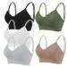 TDEOK Fitness Set Women's Clothing Camisole Vest Women Comfortable Underwear Fitness Ladies Green One Size