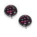 (Crown and Lips) Round Pill Box 3 Compartment Pill Box Mini Decorative Pocket Purse Portable Travel Medicine Tablet Vitamin Holder Organizer Pill Case Black