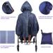 Poncho Raincoat for Wheelchair Hooded Reflective Strips Waterproof Windproof Lightweight for Elderly and Patient (Dark Blue) - Buy Online on GoSupps.com