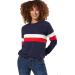 Zeta Ville Women's Maternity Nursing Zipped Sweatshirt Striped Jumper 1110 14 Navy