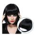 Bangs Clip in Bangs Fashion False Bangs Neat Fringe Hairpiece Thick Blunt Bangs Clip in Hair Extensions Synthetic Fake Bang Hair Piece Hair Accessories for Women Curved Bangs for Daily Wear (Color 2 thick bang
