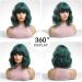 OUFEI Short Green Wavy Wig for Women - Synthetic Heat Resistant Hair for Daily Party & Cosplay - 13 Inches - Buy Online on GoSupps.com