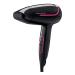 Rowenta CV3323 Nomad travel hair dryer |1600 watts |Compact |Foldable |Convertable voltage |Worldwide use |2 settings |Easy for hanging |Styling nozzle |Black/pink trip |Dual-volt